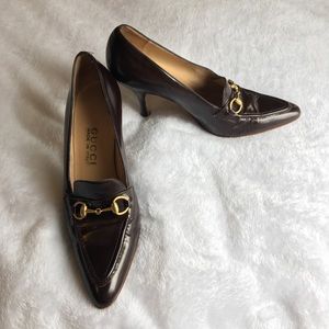 Gucci vintage leather loafer pumps